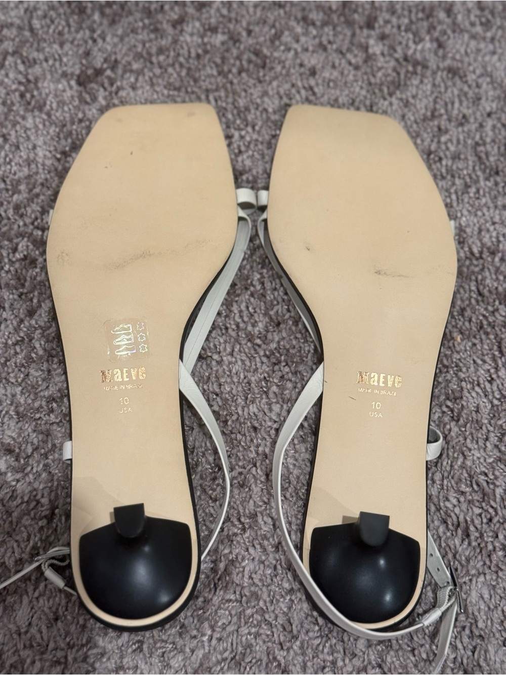 Maeve Women’s Black & White Asymmetrical Buckle Kitten Heels Size 10 US NWOT - Picture 4 of 5